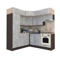 Bucatarie de Colt BIG GENA NEW DR. 190-200, Wenge / Decor 4298